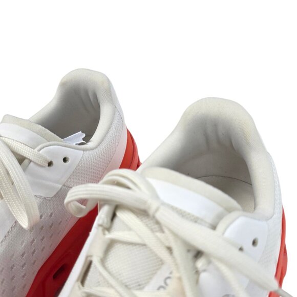 ON Cloudmonster Sneakers, White/Flame, Lifestyle, Athletic, Women's Size 10 - Picture 10 of 13